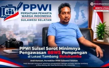 “Jarang Turun, Pengawasan Nihil!” PPWI Sulsel Sorot Absennya BBWS Pompengan di Lokasi Tambang Bulukumba