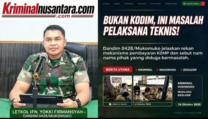 “Bukan Kodim, Ini Masalah Pelaksana Teknis!” Dandim 0428/Mukomuko Jelaskan Mekanisme Pembayaran KDMP, Sebut Nama Pihak yang Diduga Bermasalah