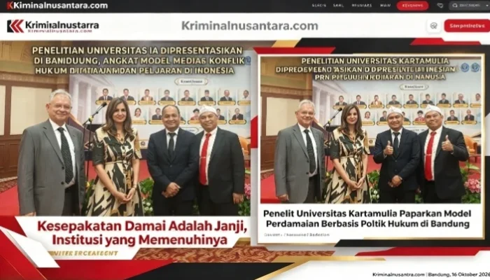 “Kesepakatan Damai Adalah Janji, Institusi yang Memenuhinya” Peneliti Universitas Kartamulia Paparkan Model Perdamaian Berbasis Politik Hukum di Bandung
