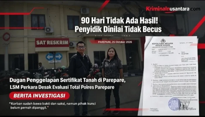 “90 Hari Tidak Ada Hasil!” Penyidik Dinilai Tidak Becus, LSM Perkara Desak Evaluasi Total Polres Parepare